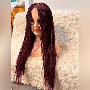 Elegant Burgundy Braided Wig